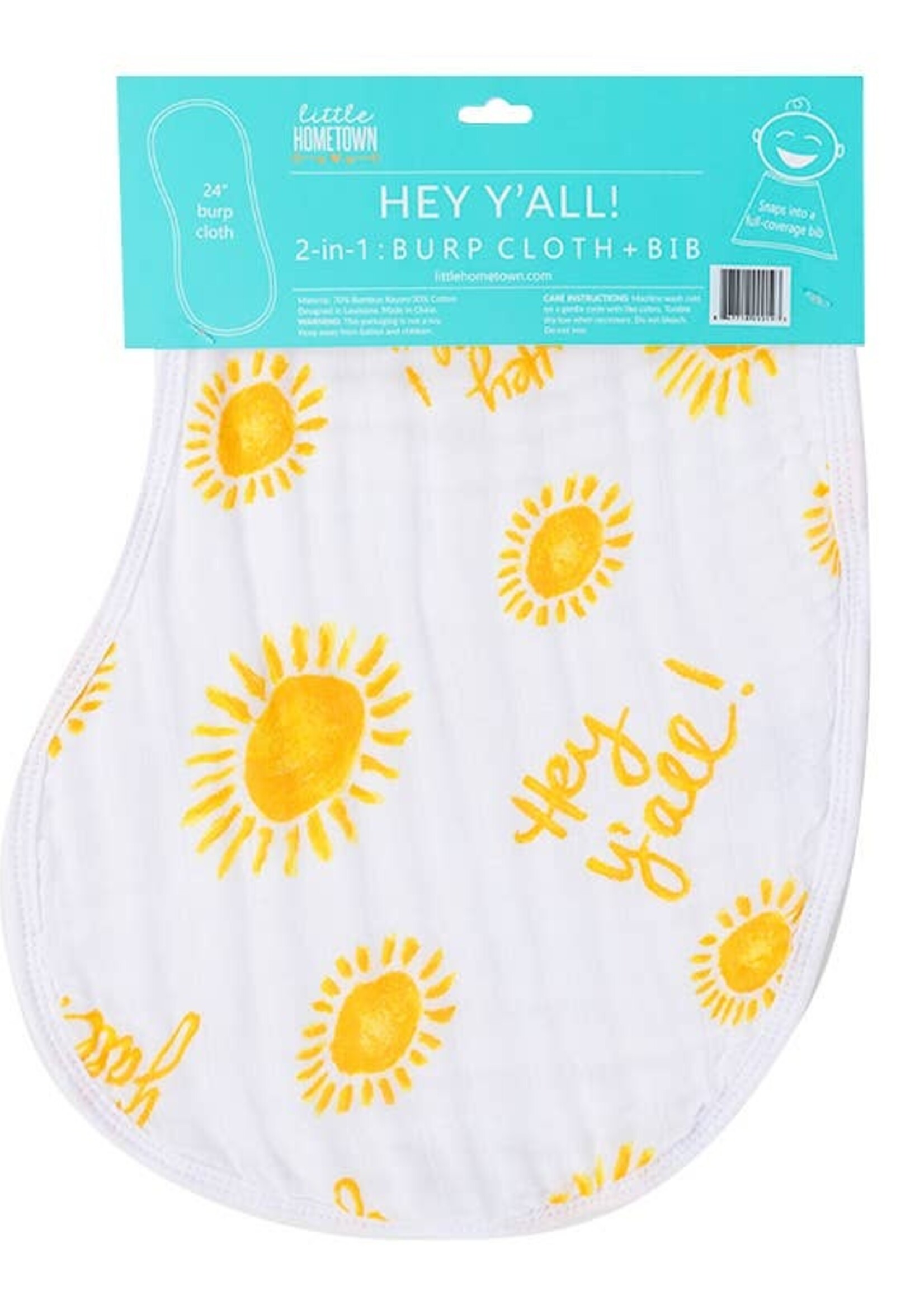 Little Hometown Hey Y'all Burp/Bib Combo (Unisex)