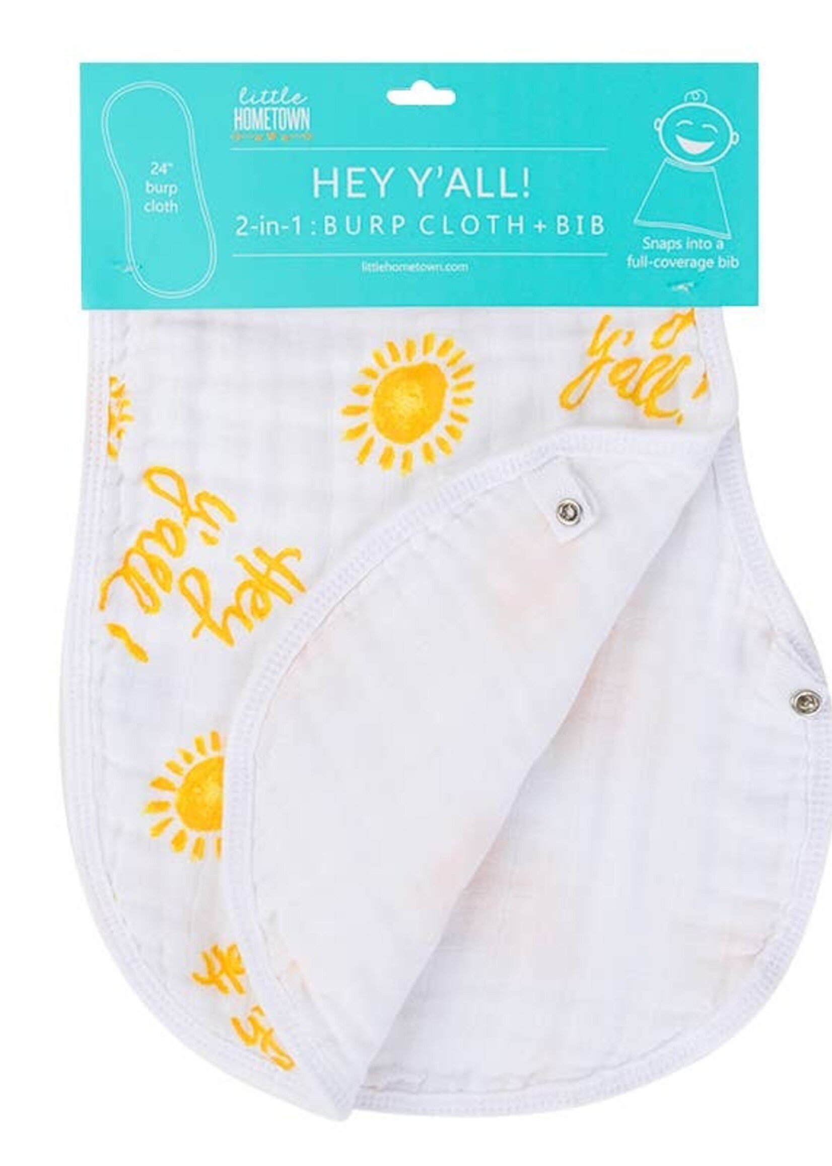Little Hometown Hey Y'all Burp/Bib Combo (Unisex)