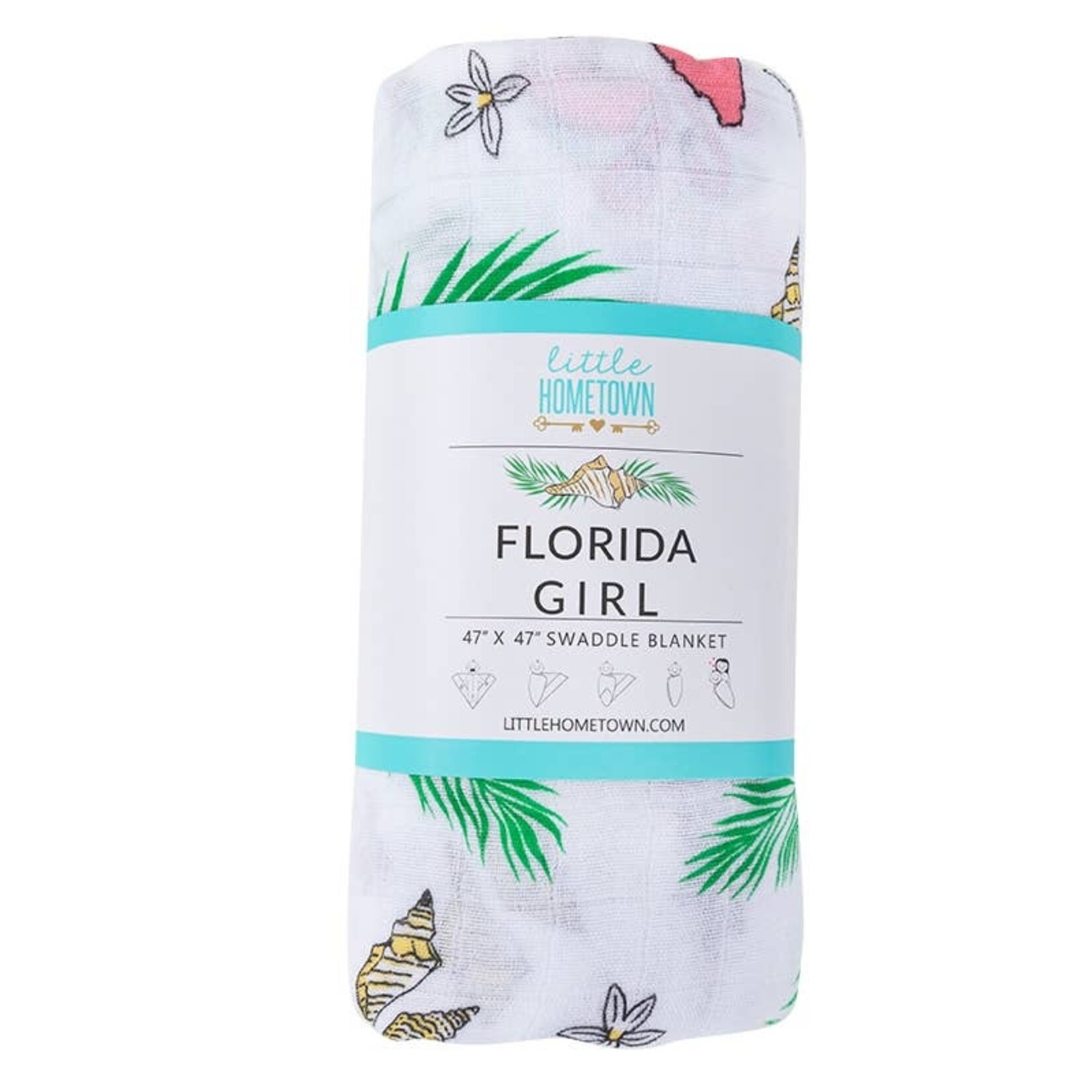 Little Hometown Florida Swaddle Blanket (Floral)