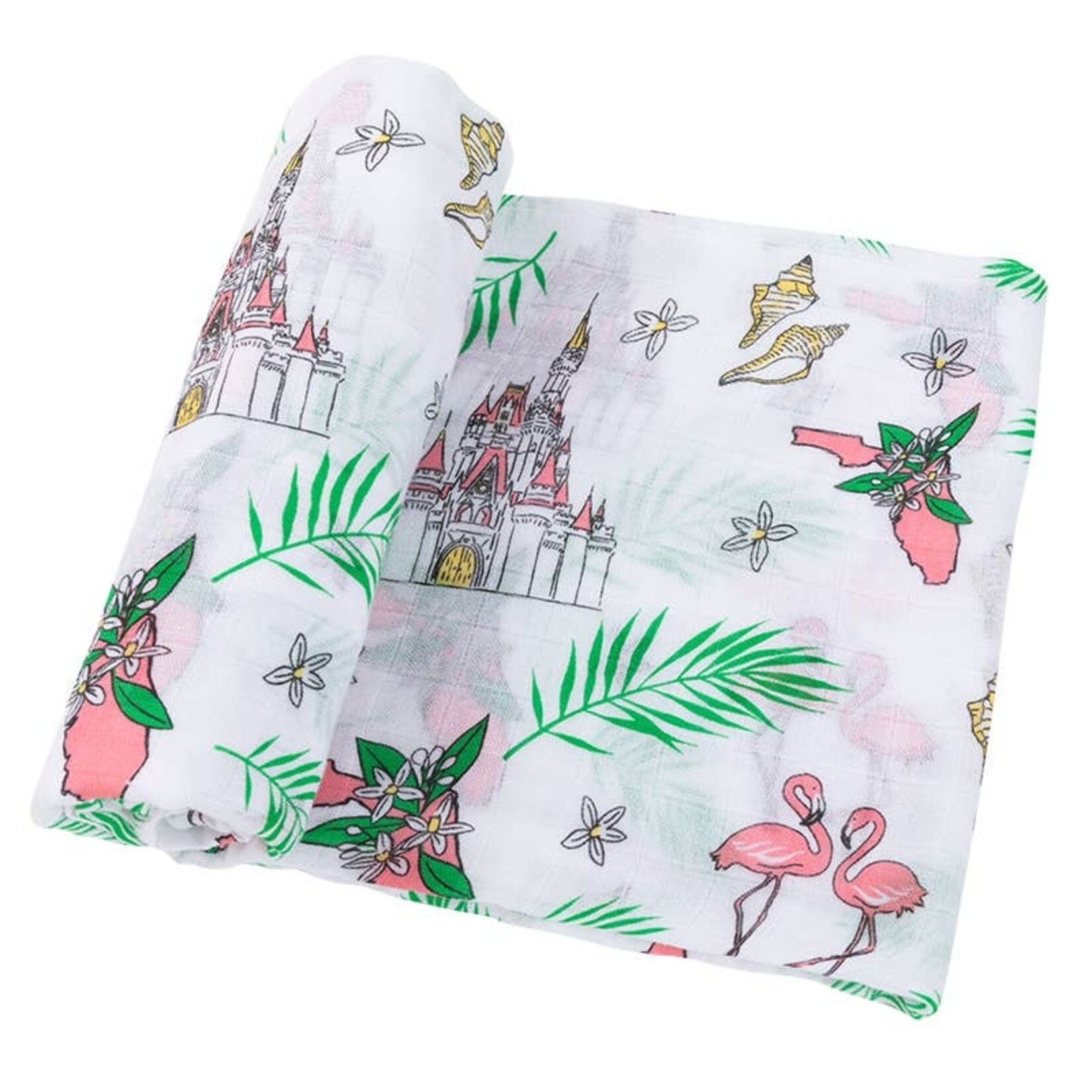 Little Hometown Florida Swaddle Blanket (Floral)