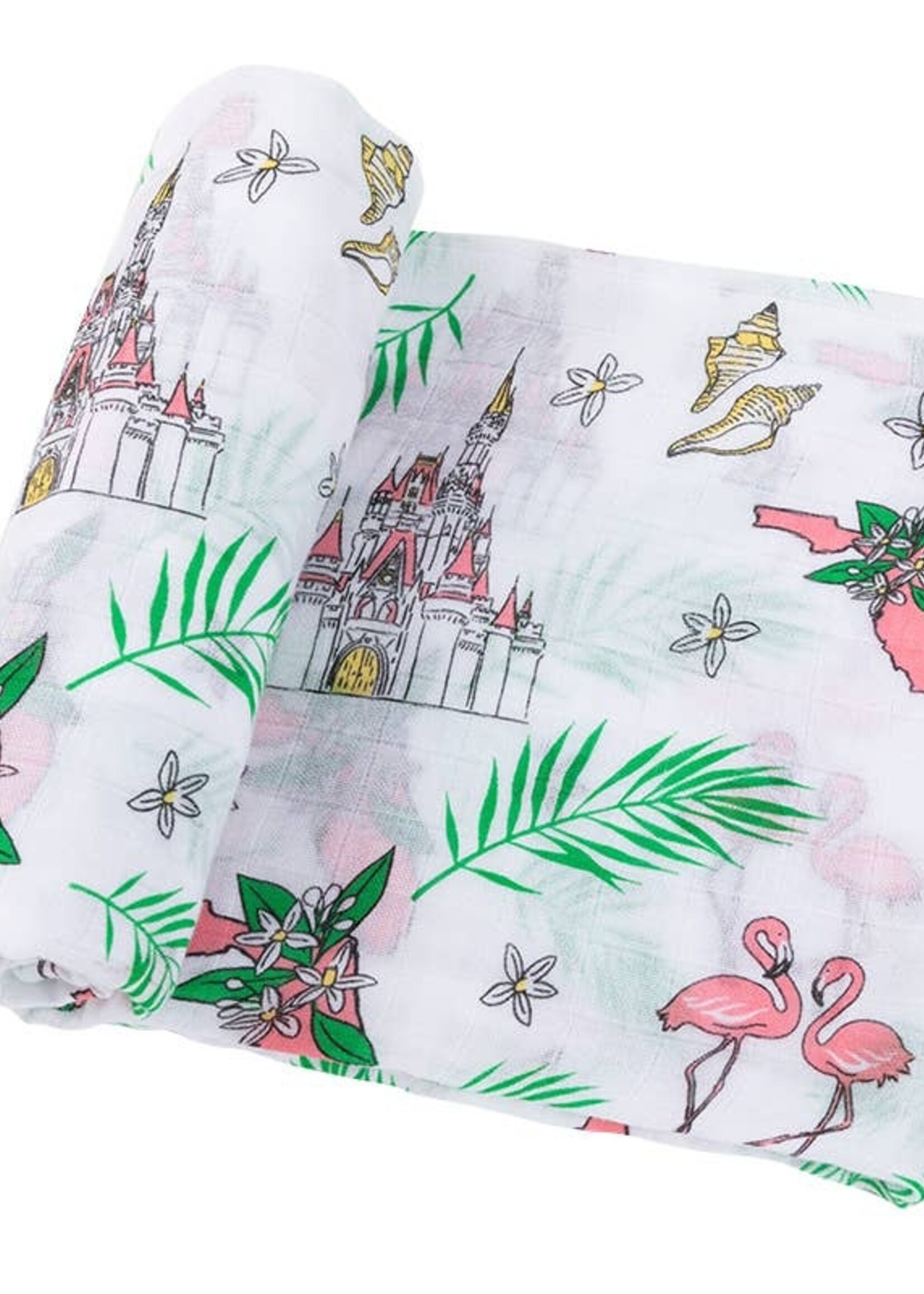 Little Hometown Florida Swaddle Blanket (Floral)