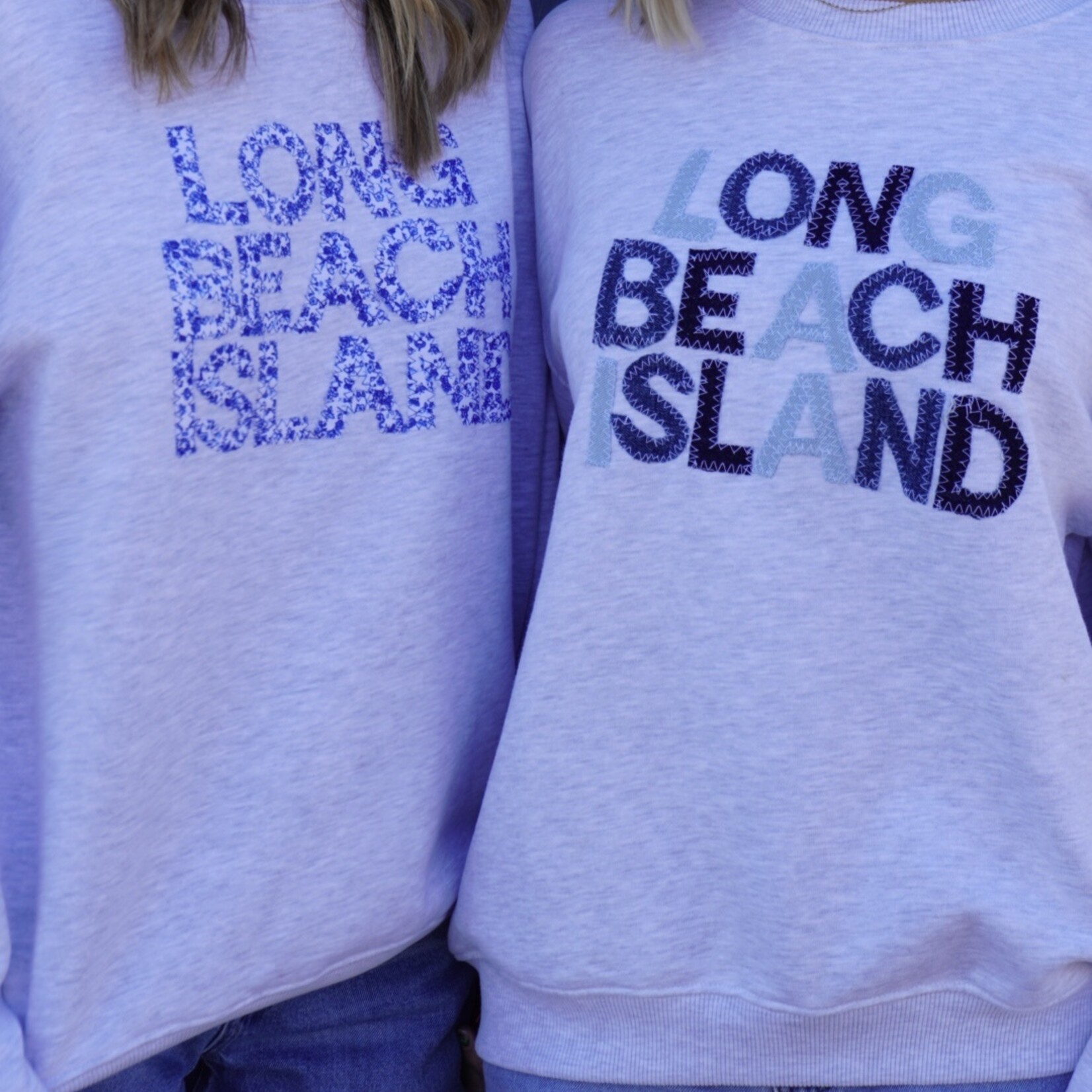 Unemployed Denim Blue Floral Letter Sweatshirt |