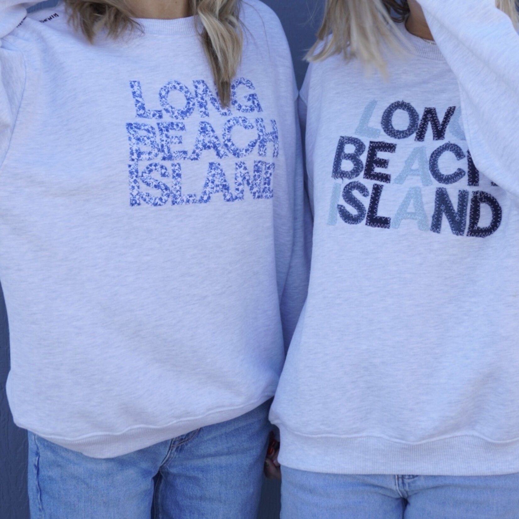 Unemployed Denim Blue Floral Letter Sweatshirt |