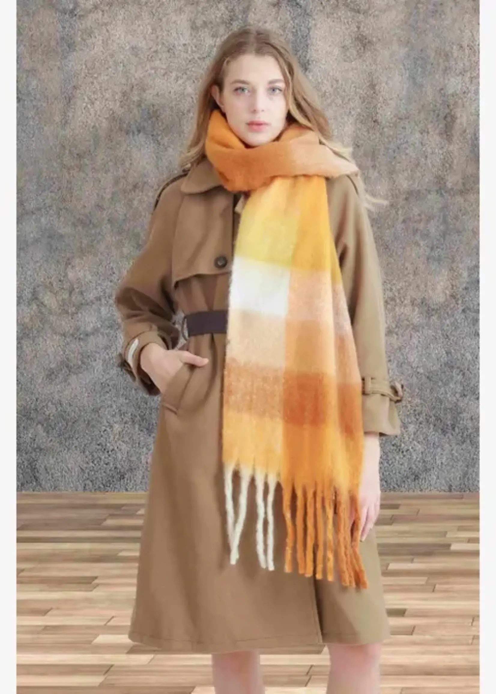 Oversized Colorful Cozy Long Fringe Fuzzy Scarf