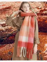 Oversized Colorful Cozy Long Fringe Fuzzy Scarf