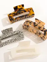 Luna Large | Printed Rectangle Claw Clip