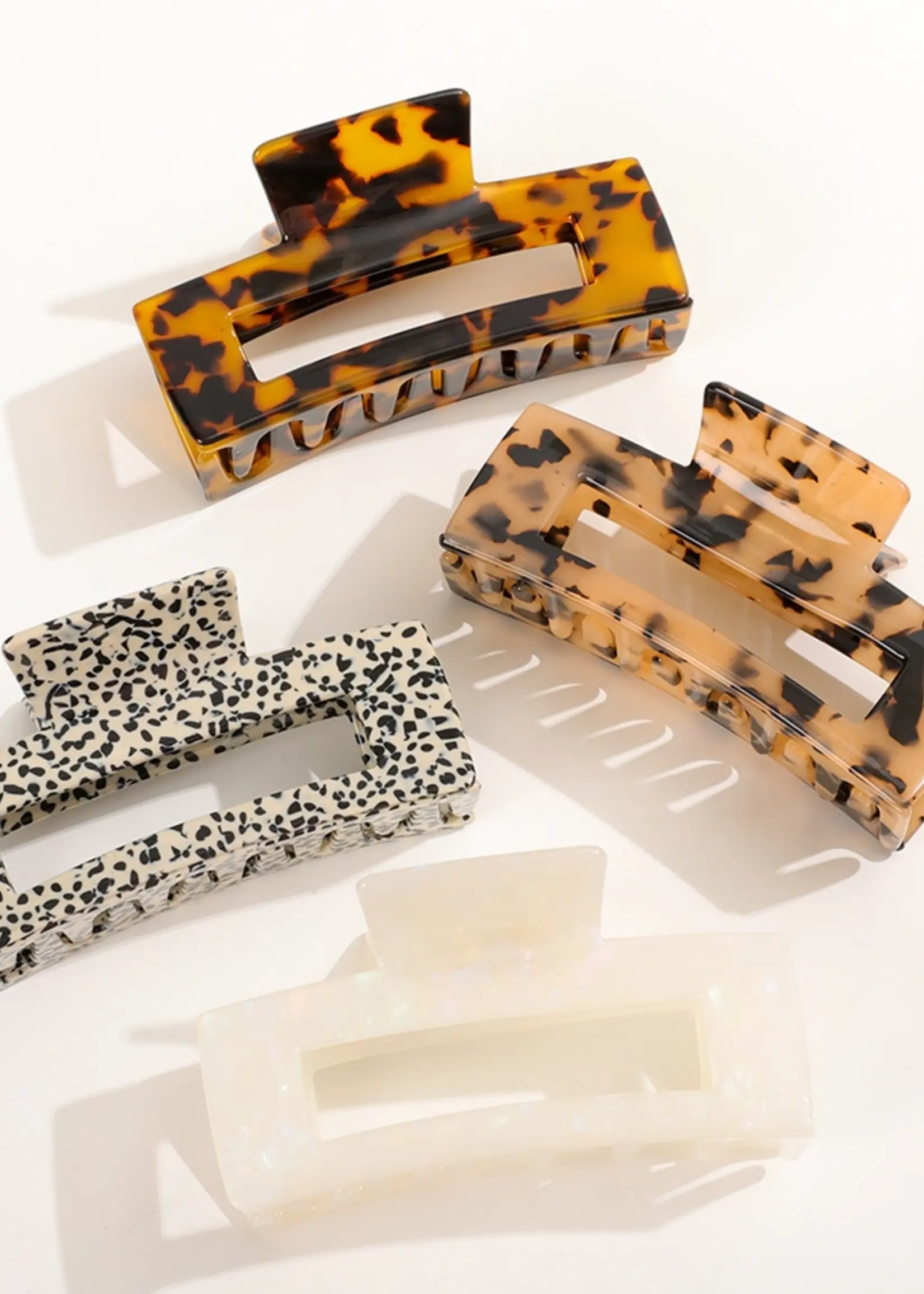 Luna Large | Printed Rectangle Claw Clip