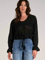 Elan 3/4 Slv Mix Yarn Top