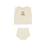Rylee + Cru Inc. Scallop Knit Baby Set || Cherry