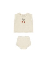 Rylee + Cru Inc. Scallop Knit Baby Set || Cherry