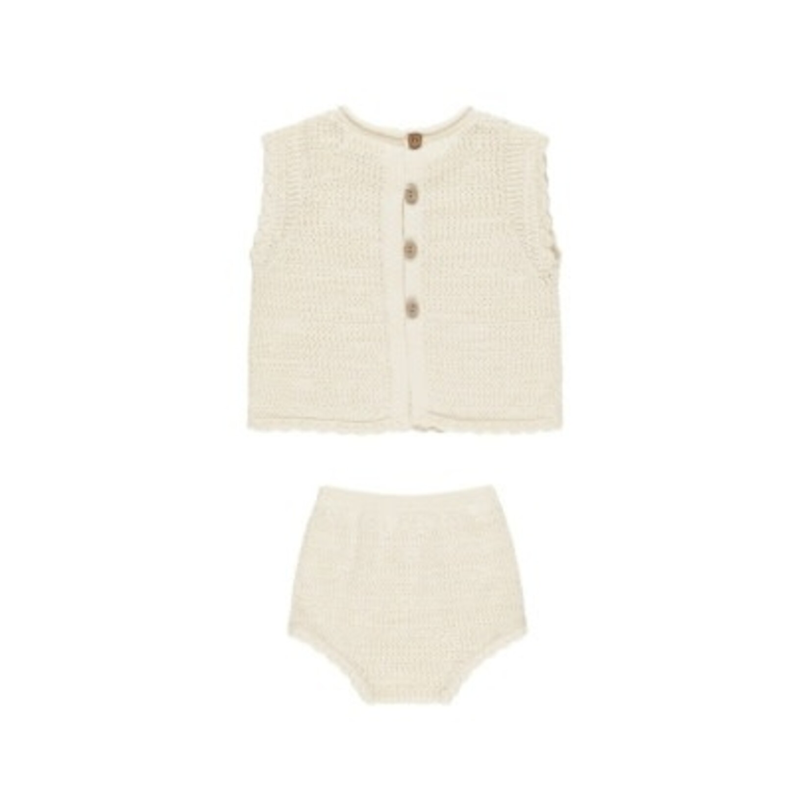 Rylee + Cru Inc. Scallop Knit Baby Set || Cherry