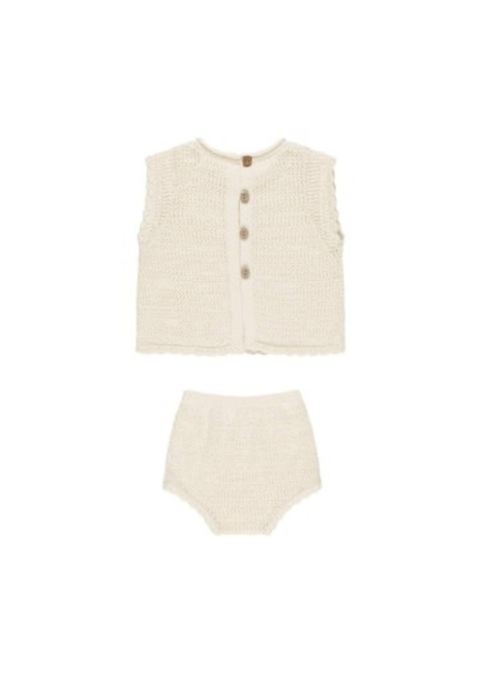 Rylee + Cru Inc. Scallop Knit Baby Set || Cherry