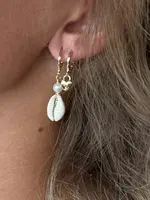 Silver Girl Jewelry Cowrie Shell Huggie Turquoise