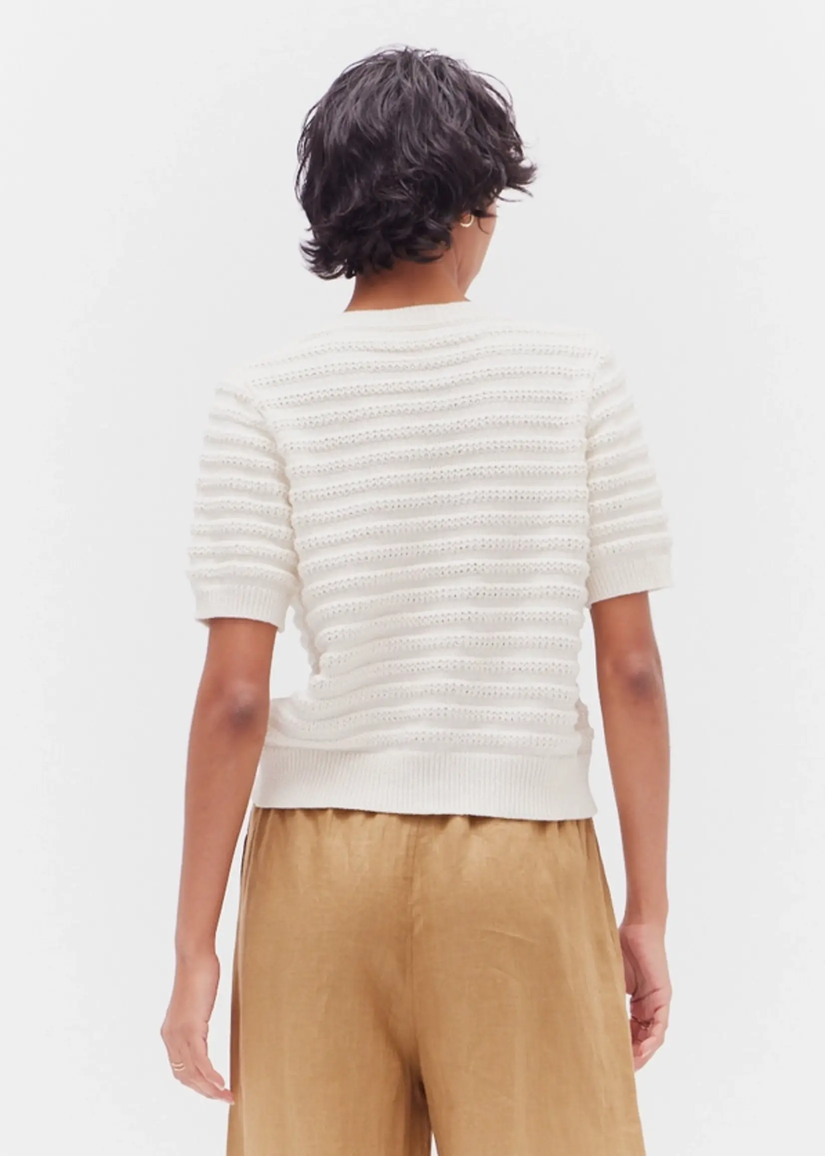Grade & Gather Cotton Crochet Knit Crop Cardigan