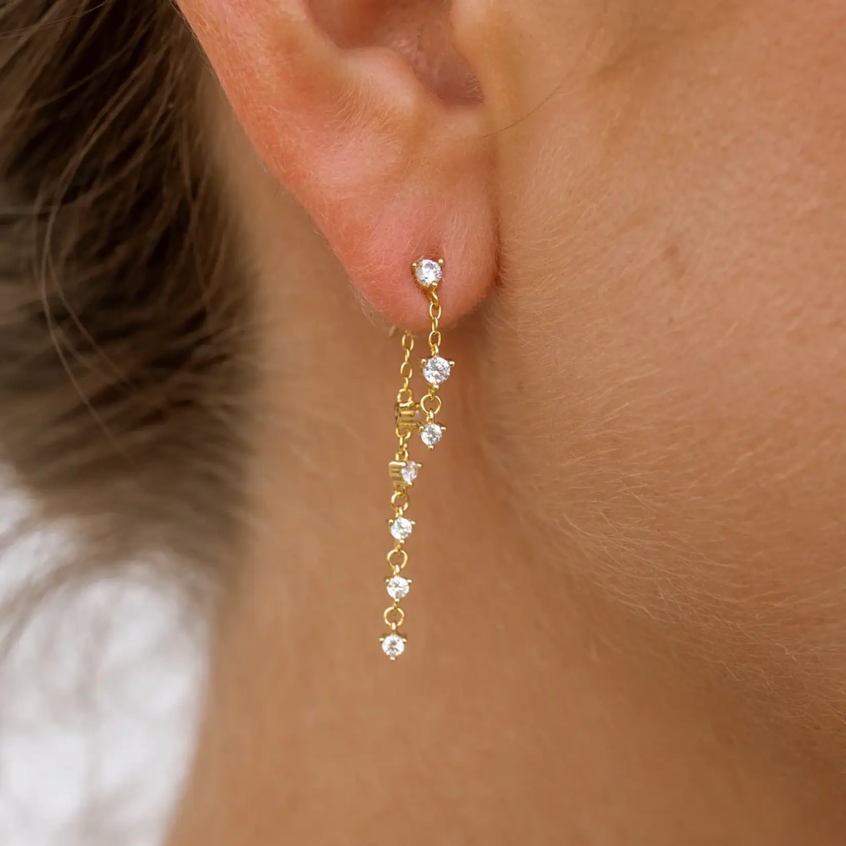 Disco Craze Backdrop Earrings | Gold