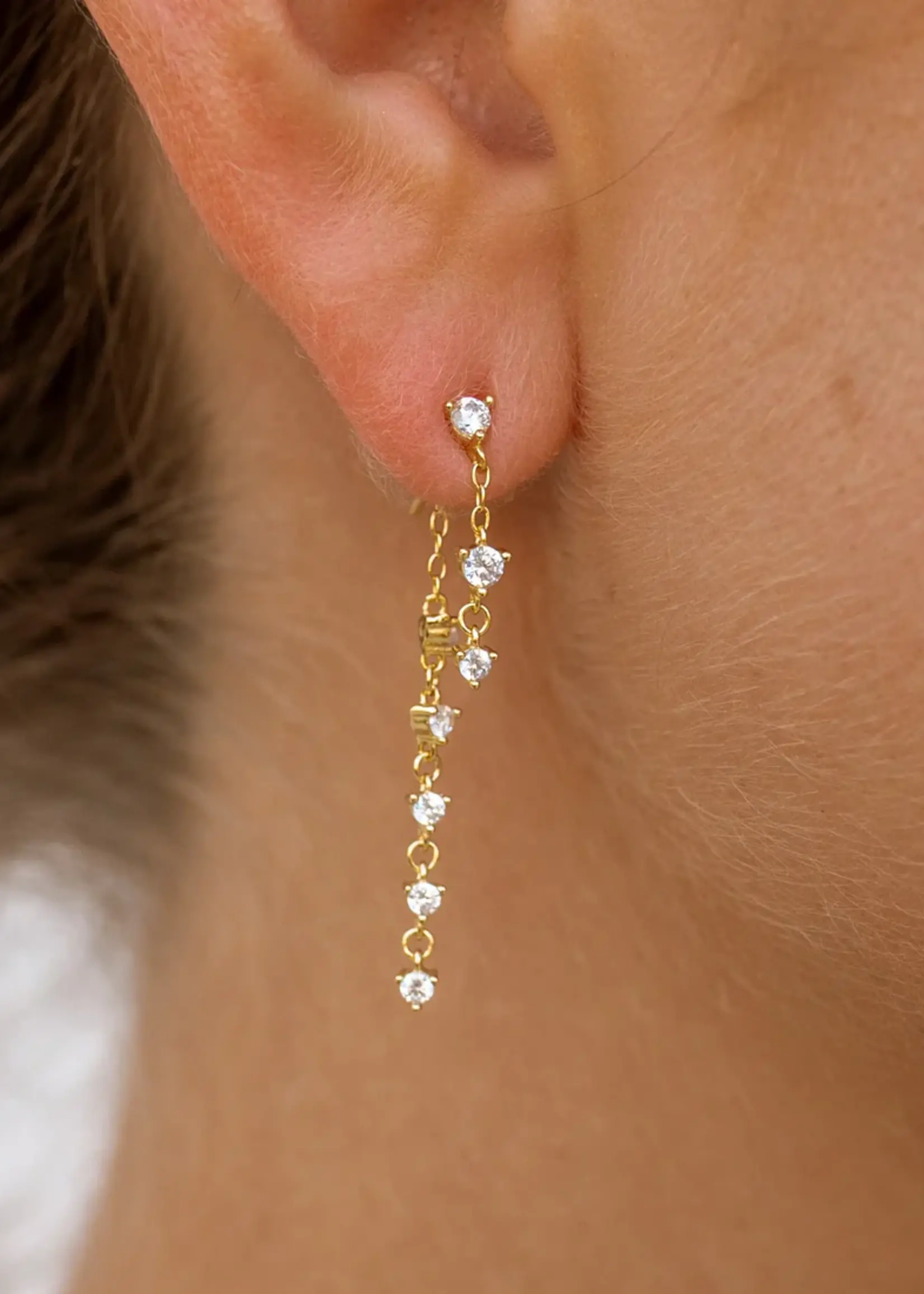 Disco Craze Backdrop Earrings | Gold