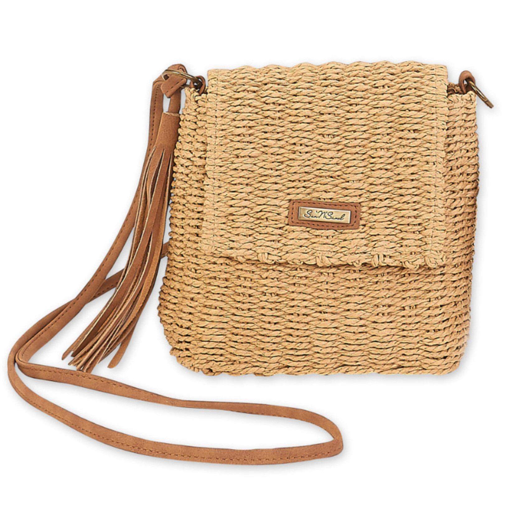 Sun N Sand Paperstraw Crossbody w/ Tassel
