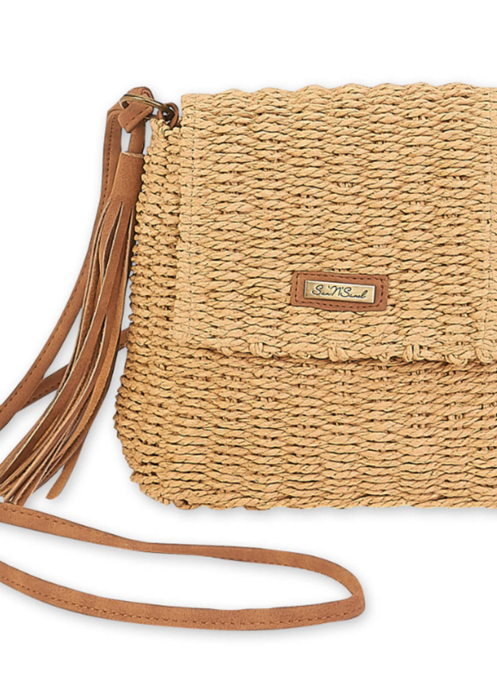 Sun N Sand Paperstraw Crossbody w/ Tassel