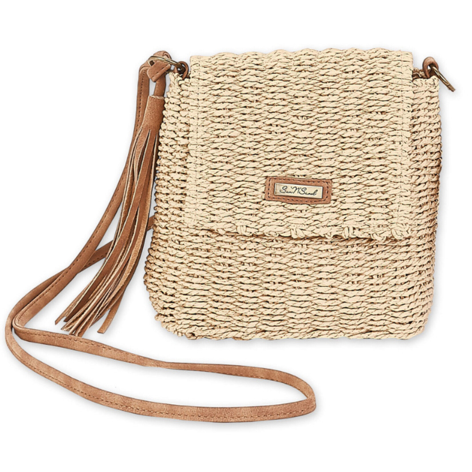 Sun N Sand Paperstraw Crossbody w/ Tassel