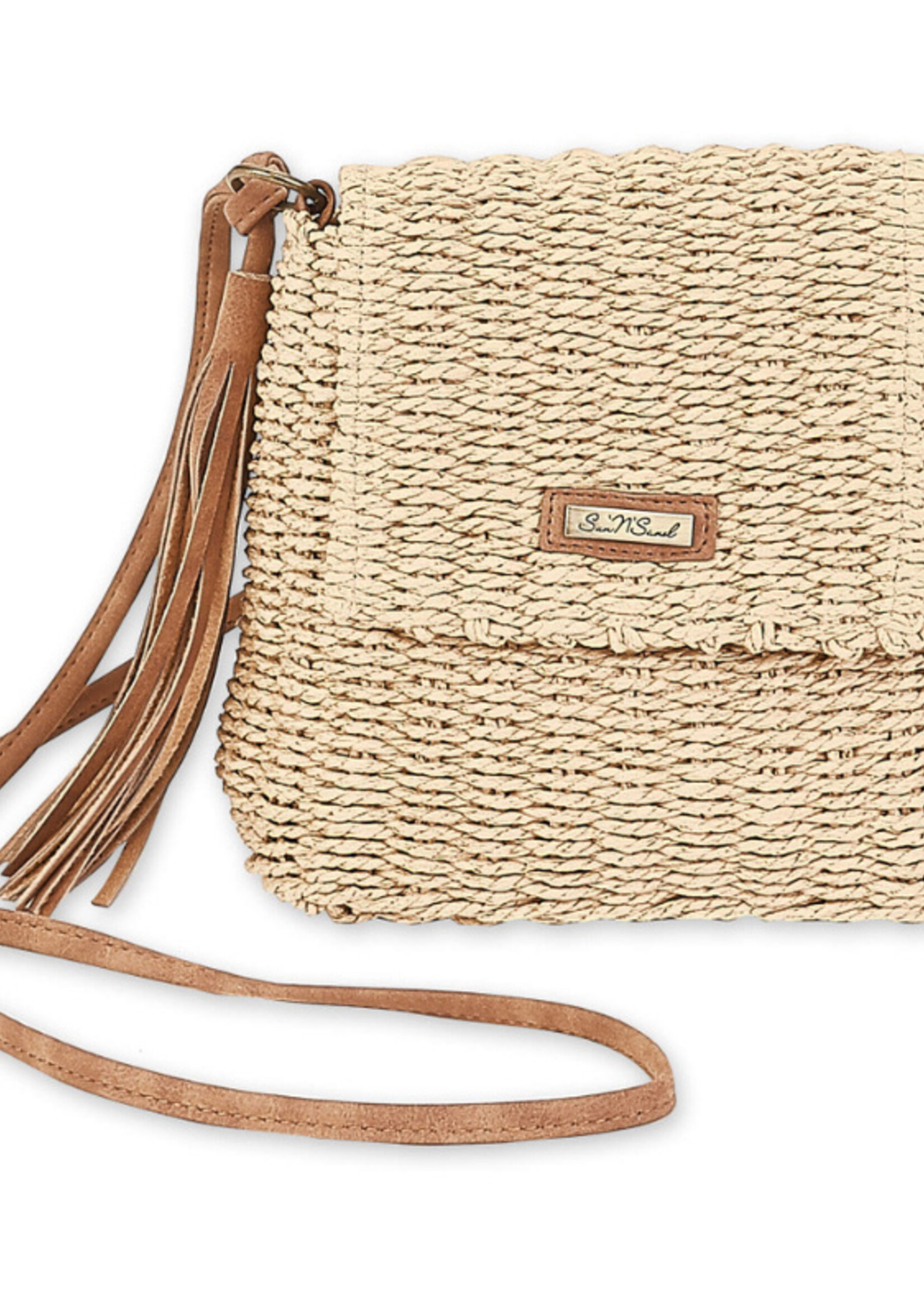 Sun N Sand Paperstraw Crossbody w/ Tassel