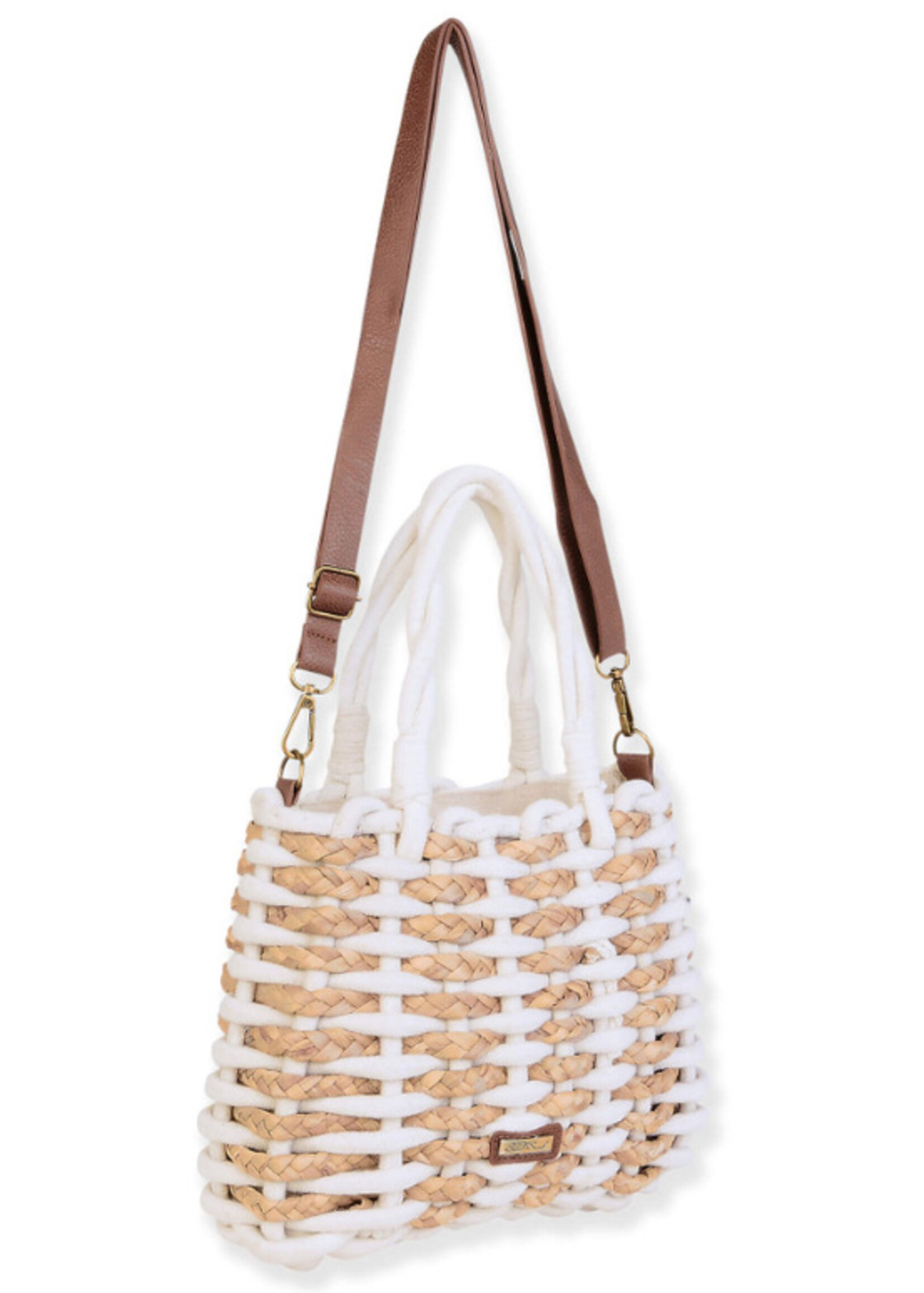 Sun N Sand Cotton Rope/Straw Crossbody Tote