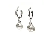 Silver Girl Jewelry Scallop Shell Huggie Silver