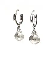 Silver Girl Jewelry Scallop Shell Huggie Silver