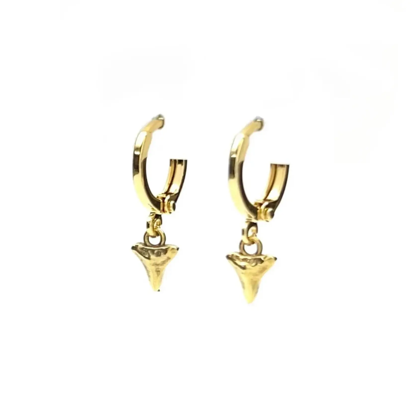 Silver Girl Jewelry Shark Tooth Huggie Gold