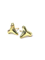 Silver Girl Jewelry Tiny Shark Tooth Post Gold