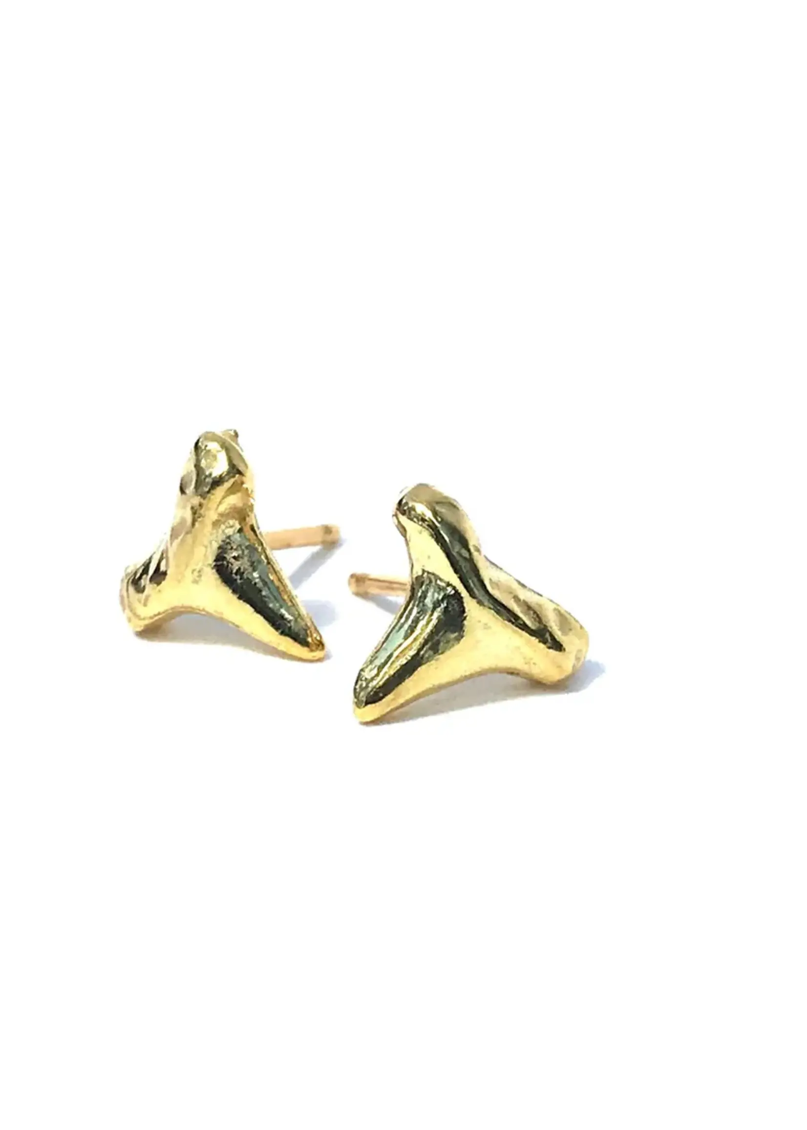 Silver Girl Jewelry Tiny Shark Tooth Post Gold