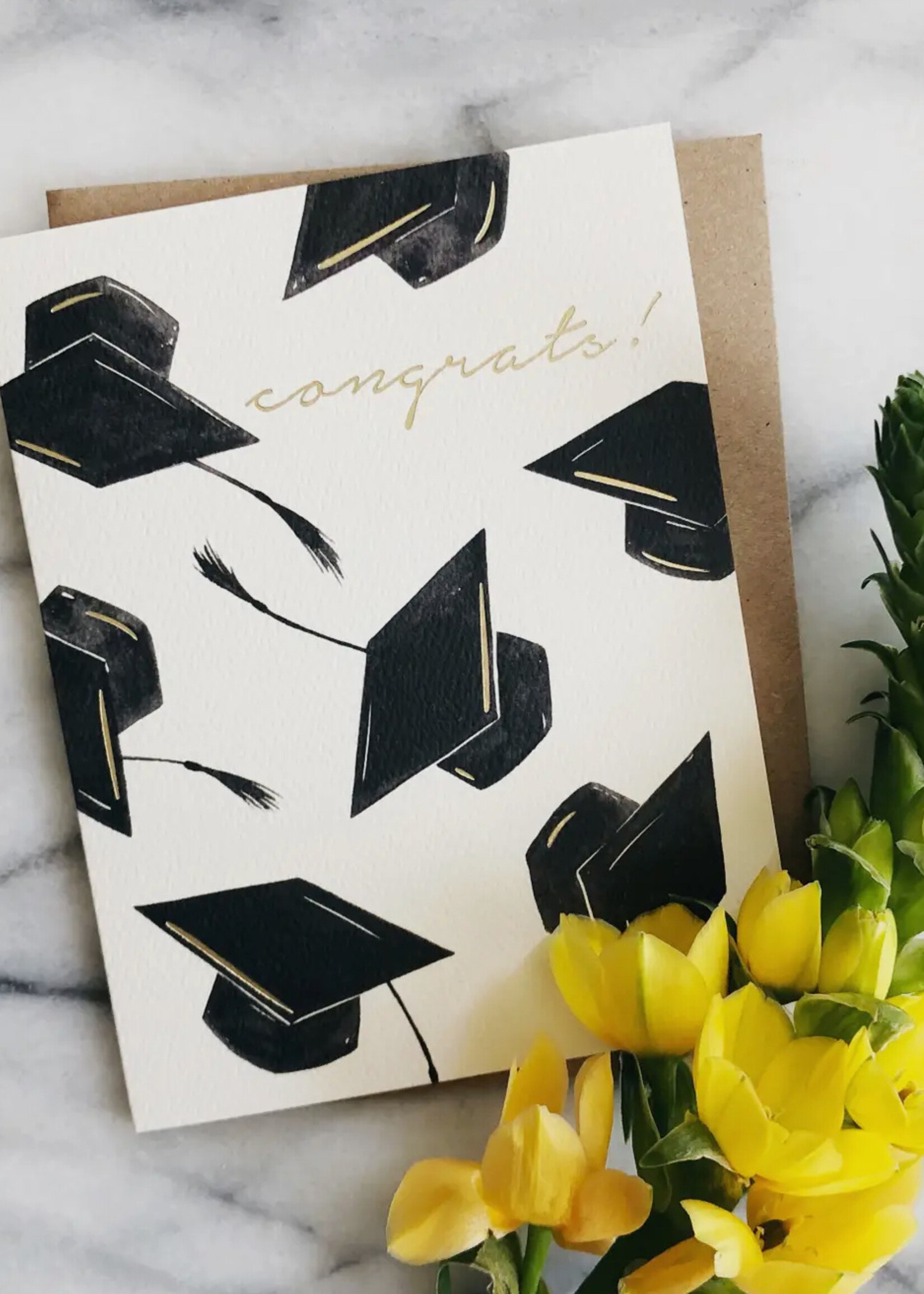 Grad Hats Congrats Greeting Card | Graduation Congrats Card