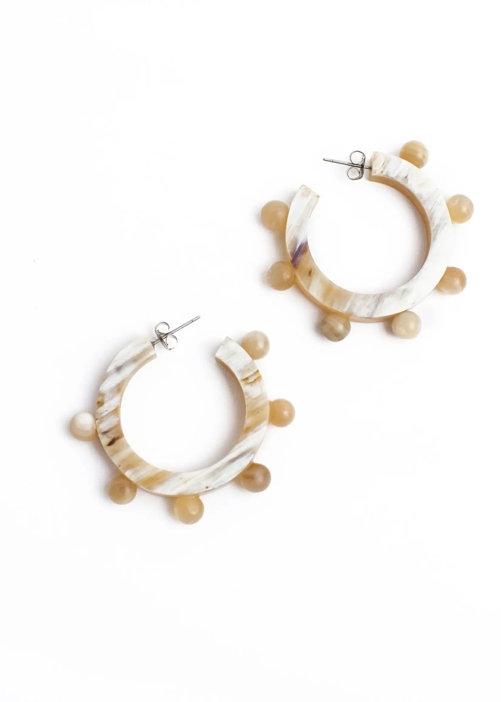 Natural Bead Hoops