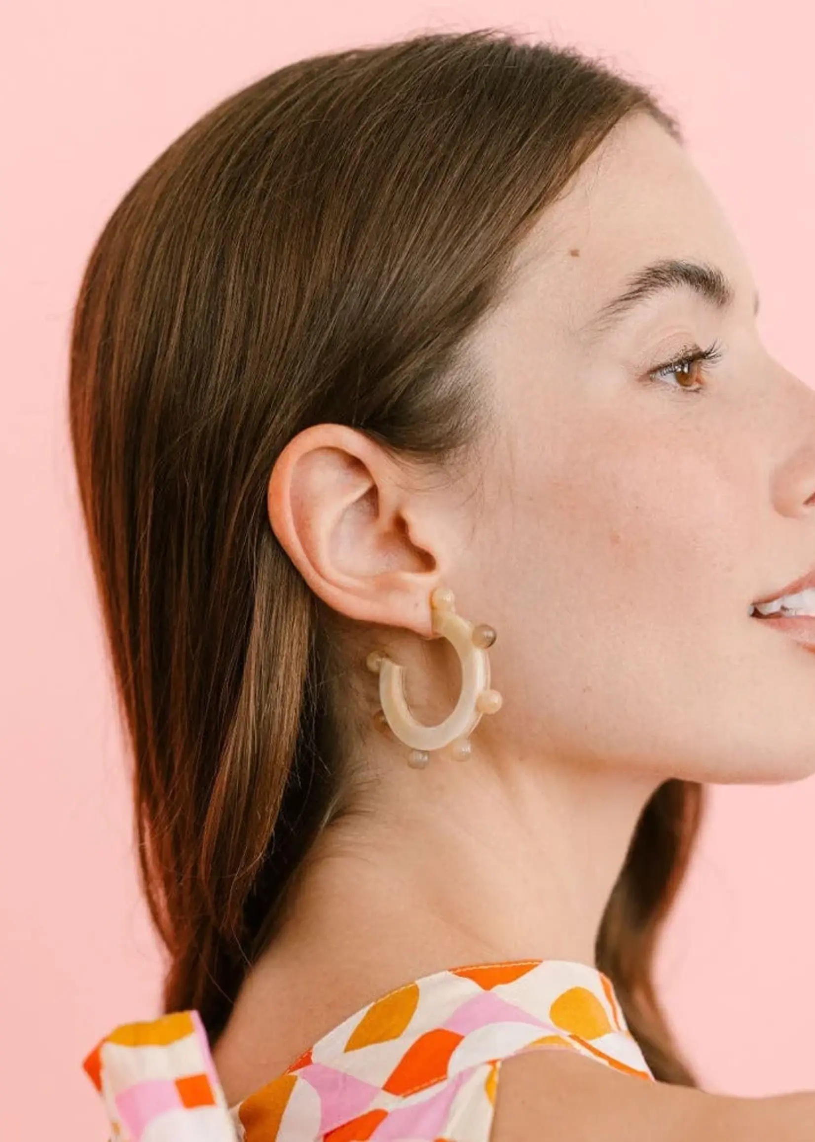 Natural Bead Hoops
