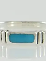 Rectangle/Synthetic Turquoise Ring