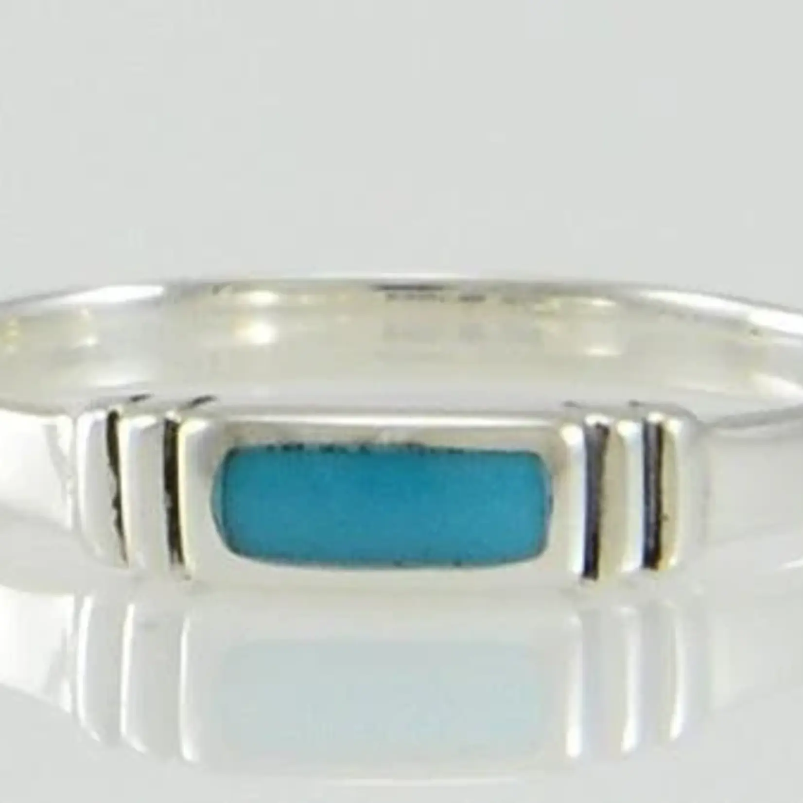 Rectangle/Synthetic Turquoise Ring