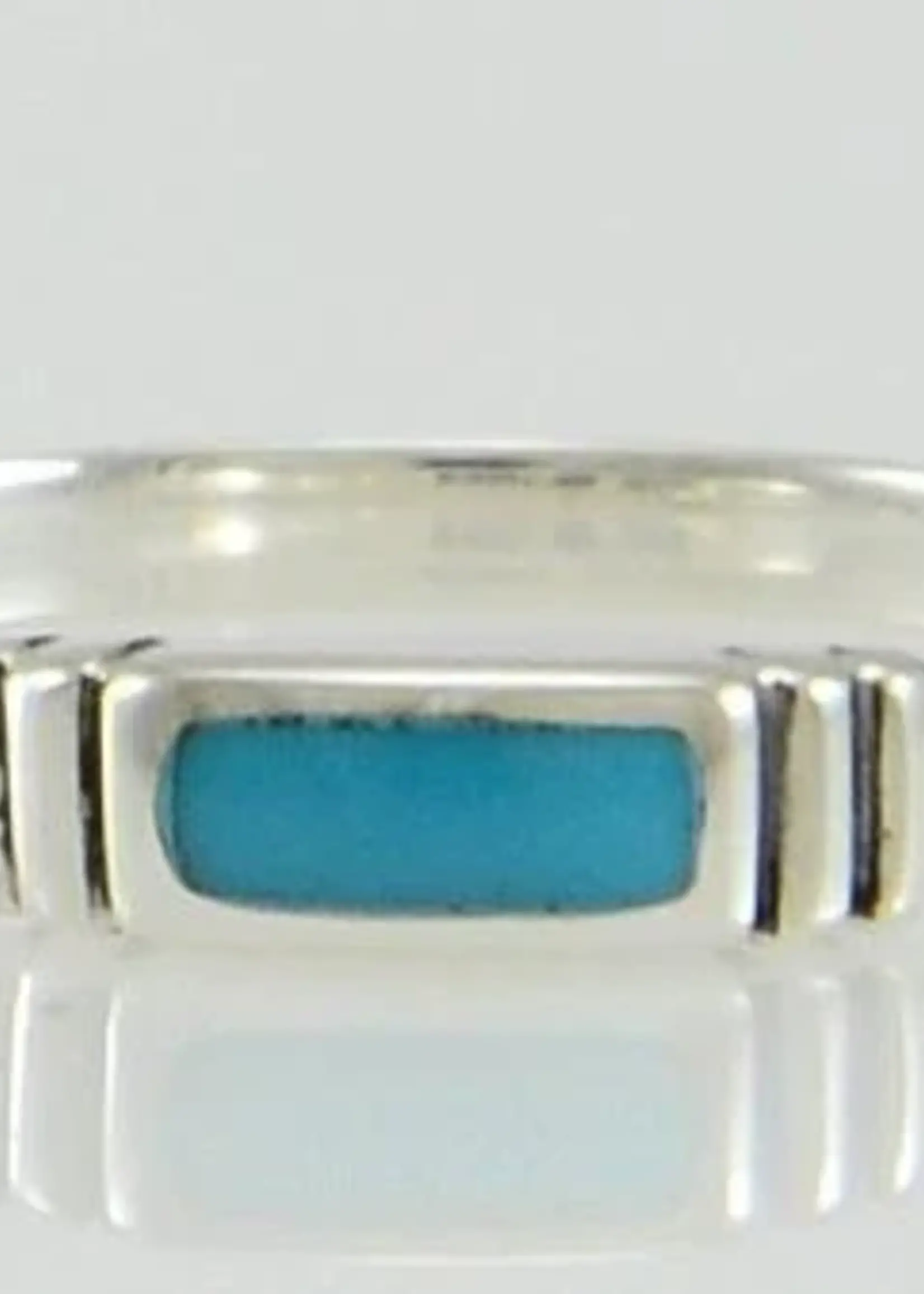 Rectangle/Synthetic Turquoise Ring