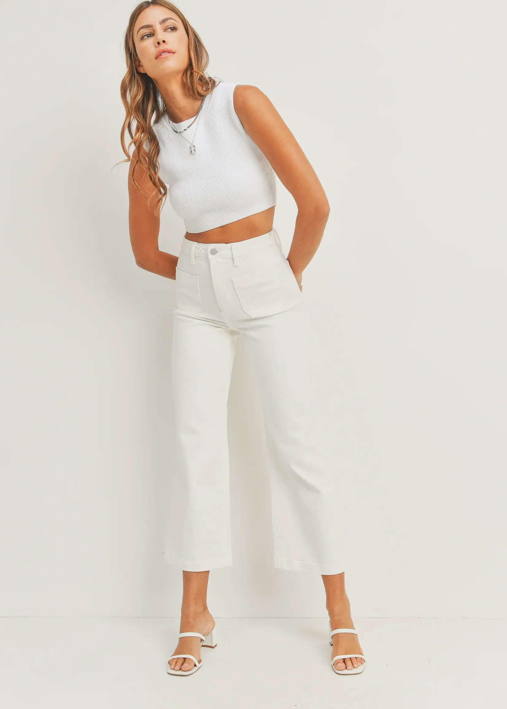 Just Black Denim Patch Pocket Wide Leg