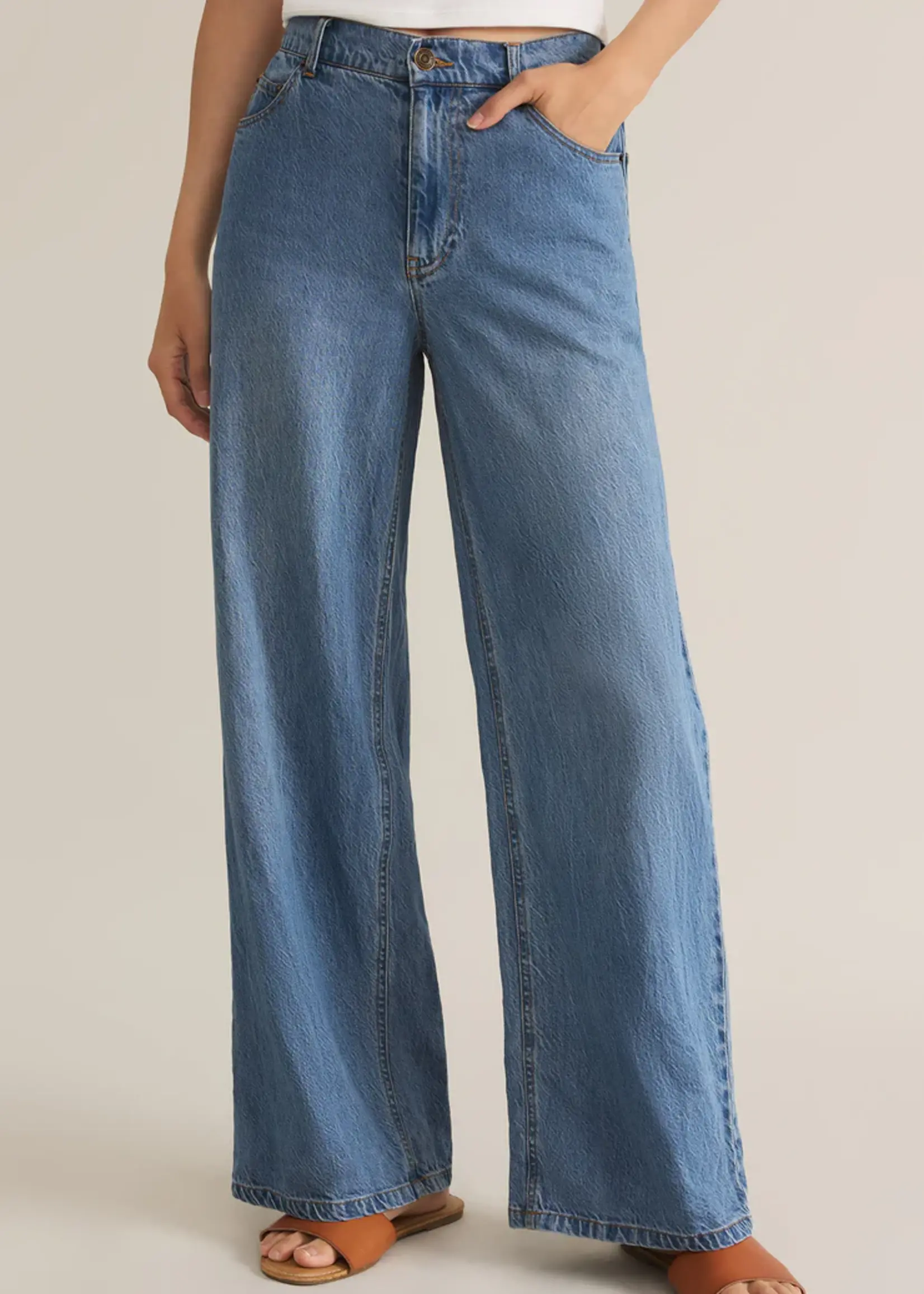 Z Supply Mia Loose Wide Leg Denim Pant