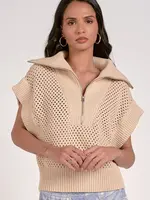 SS 1/4Zip Big Collar Sweater