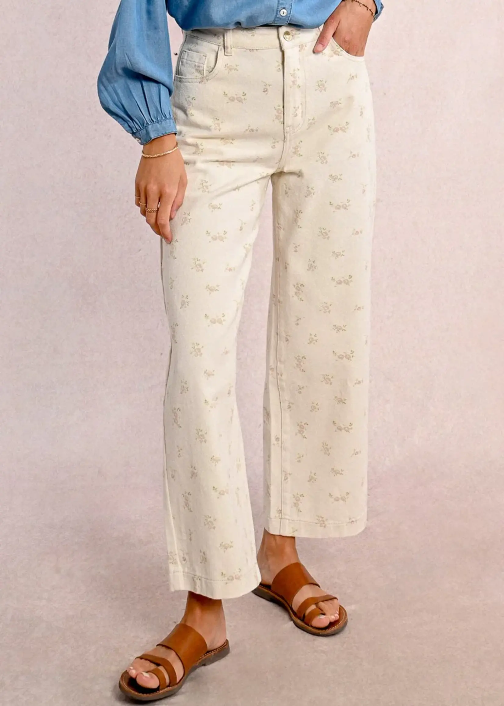 Flower Straight Pants