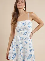 Citrus Splash Cutout Dress