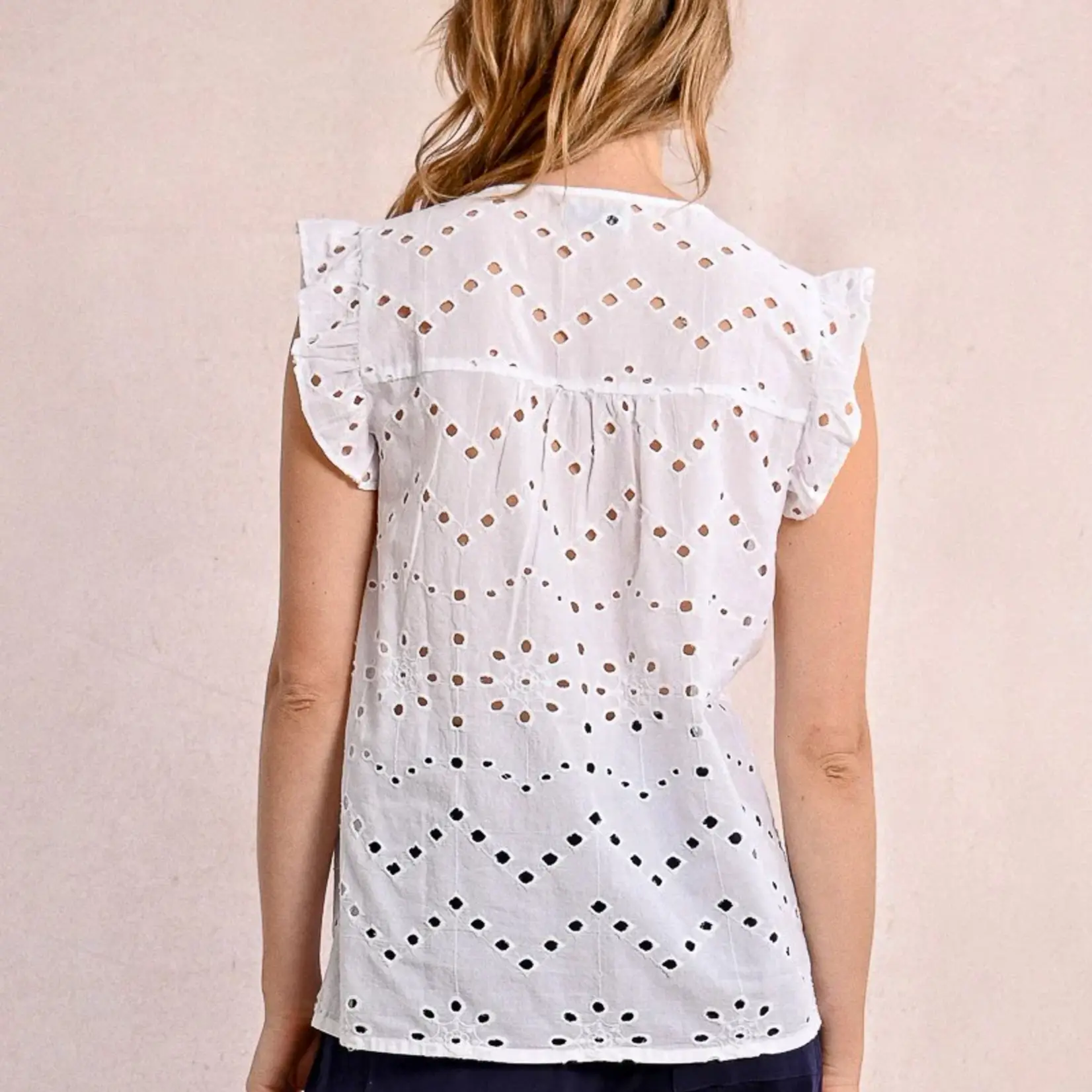 Openwork embroidered Top