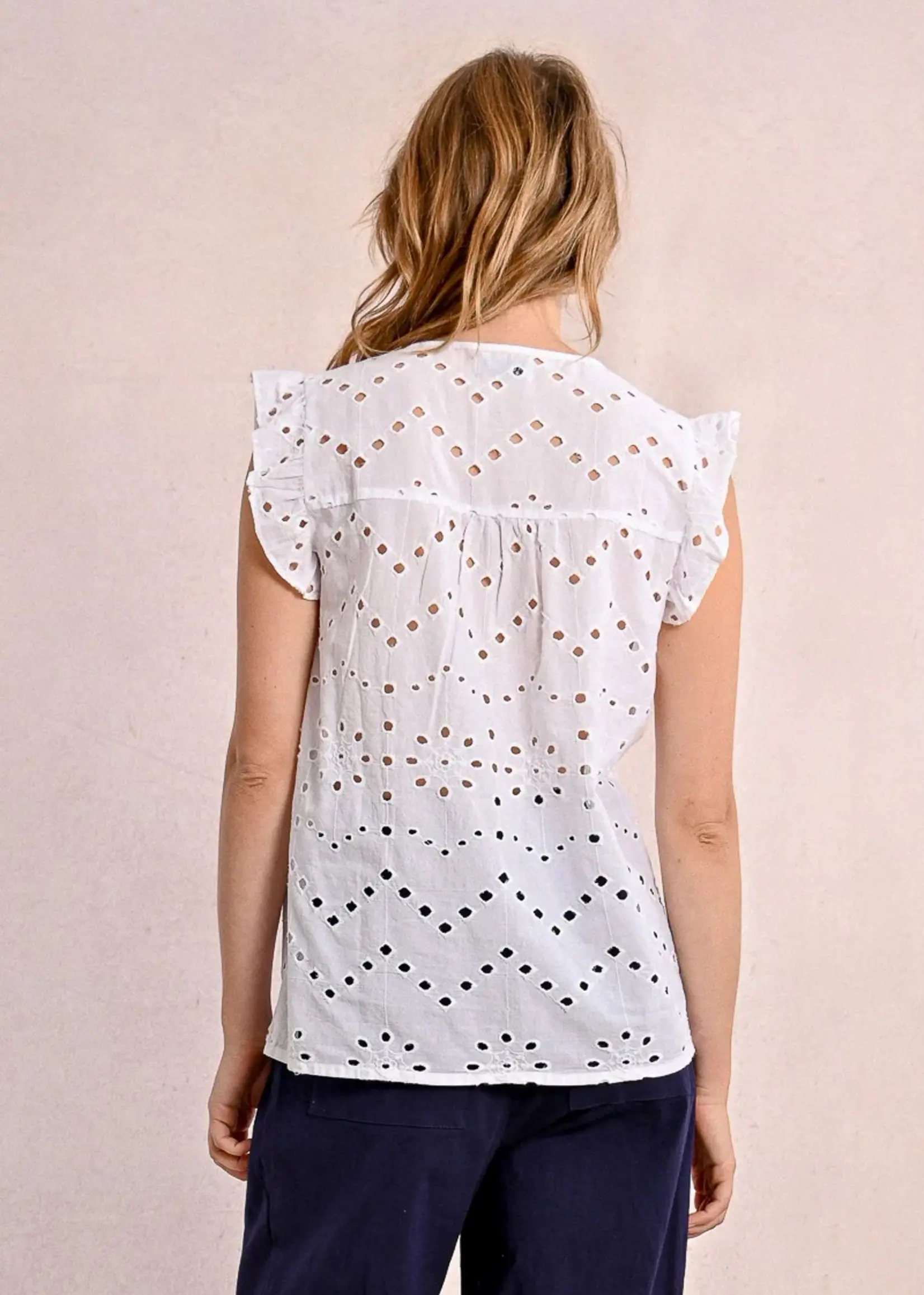 Openwork embroidered Top