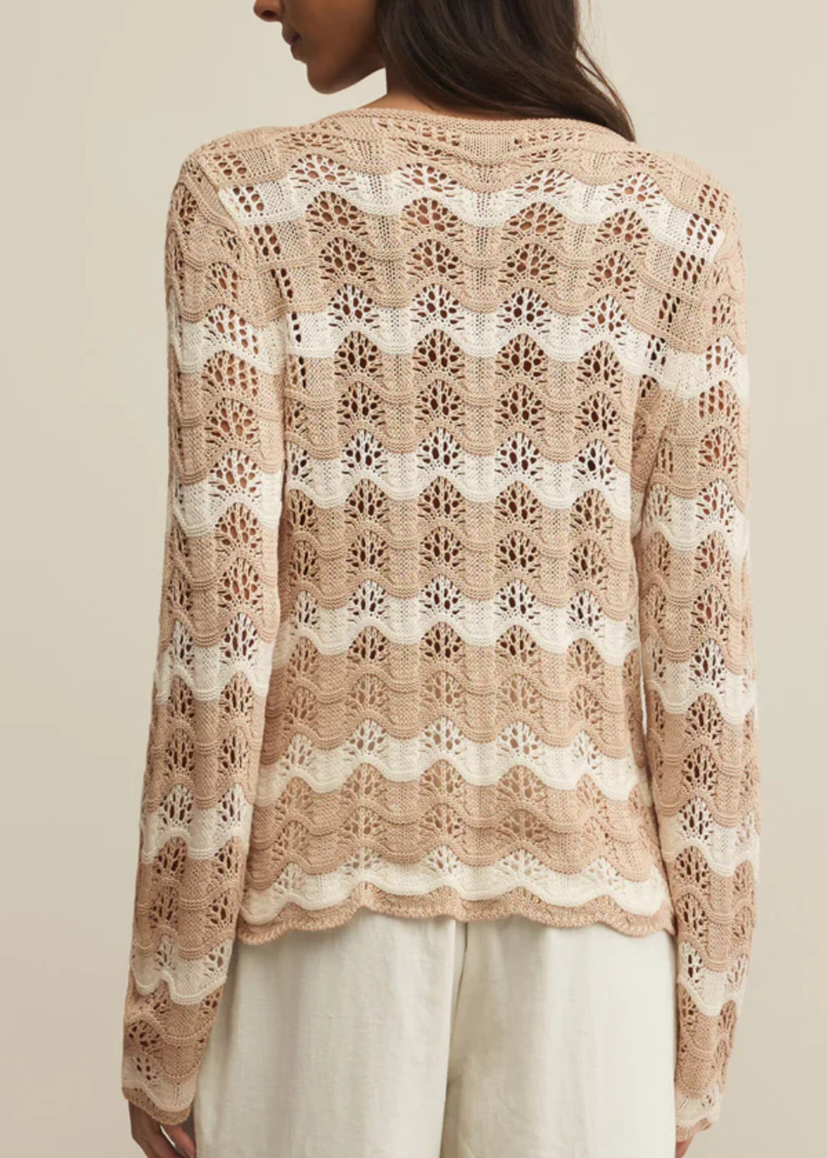 Z Supply Azura Stripe Crochet Sweater