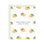 New Cutie in Town —Food Pun New Baby Card