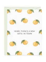 New Cutie in Town —Food Pun New Baby Card