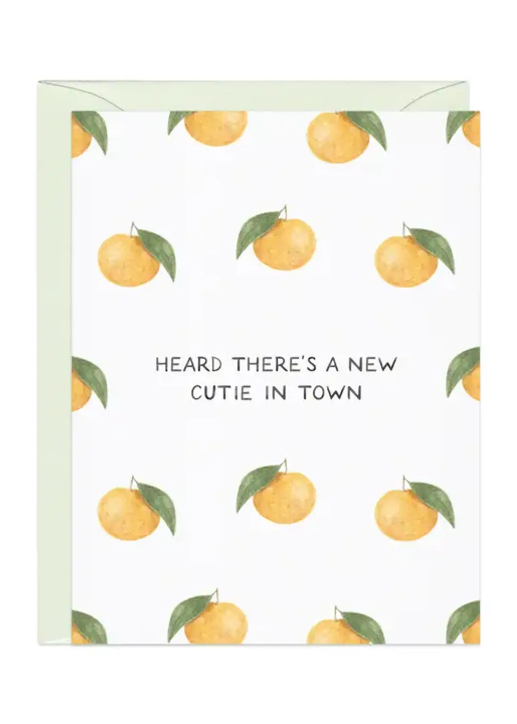 New Cutie in Town —Food Pun New Baby Card
