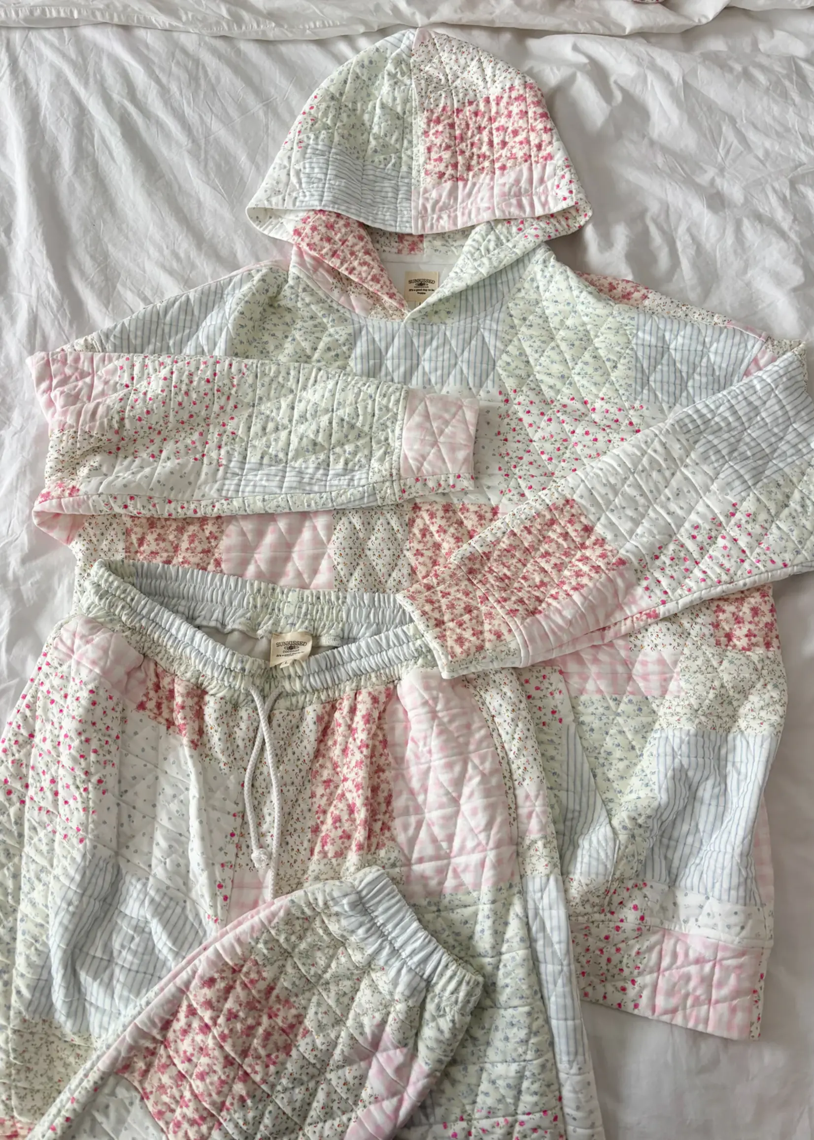 Sunkissed Coconut Quilted Pastel Hoodie