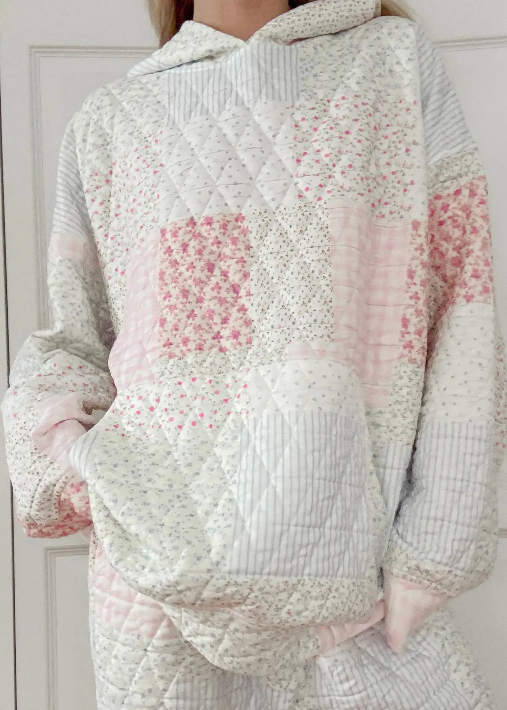 Sunkissed Coconut Quilted Pastel Hoodie