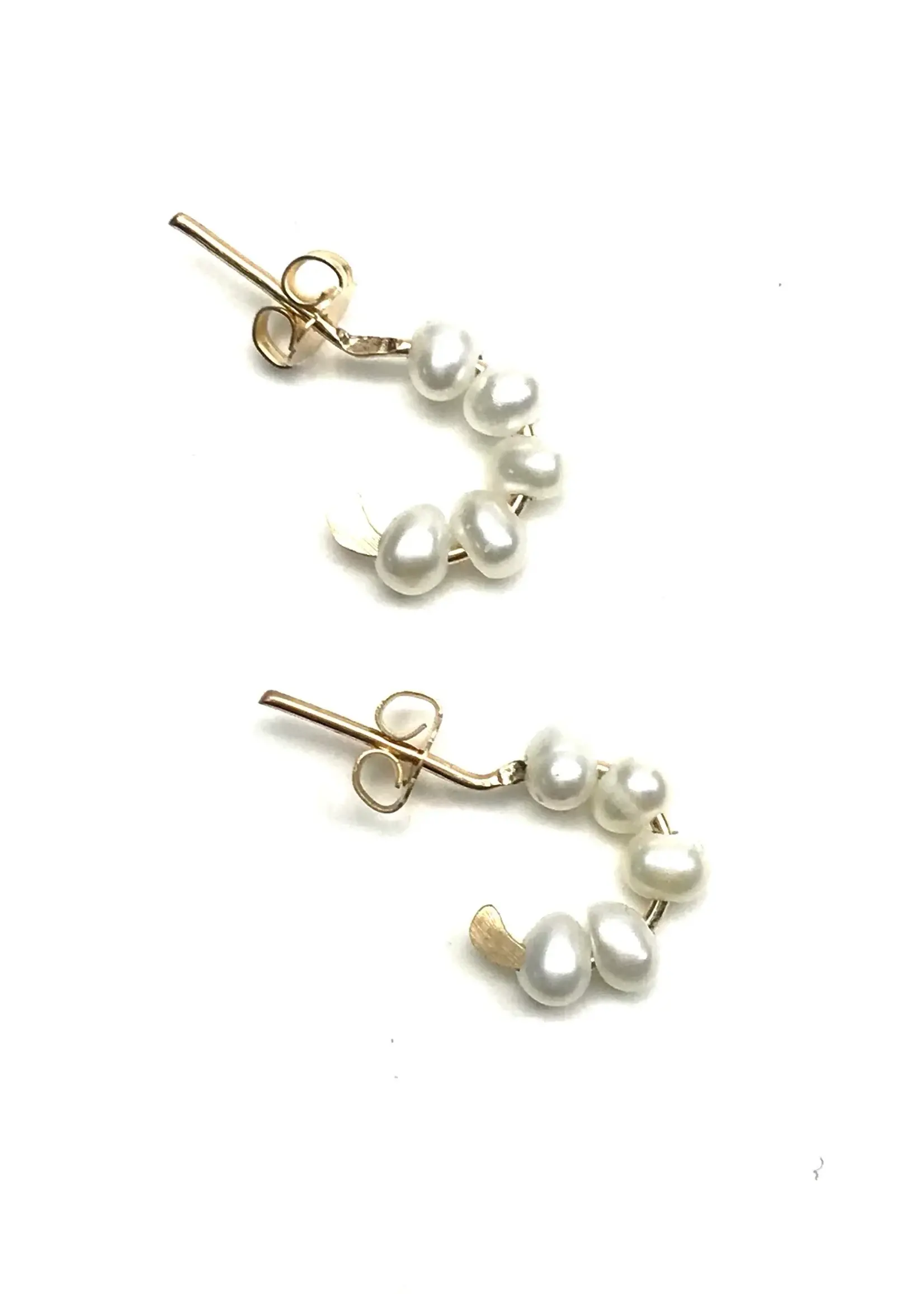 Silver Girl Jewelry Pearl Hoop Small